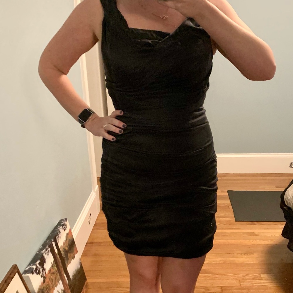 Ruched body con dress